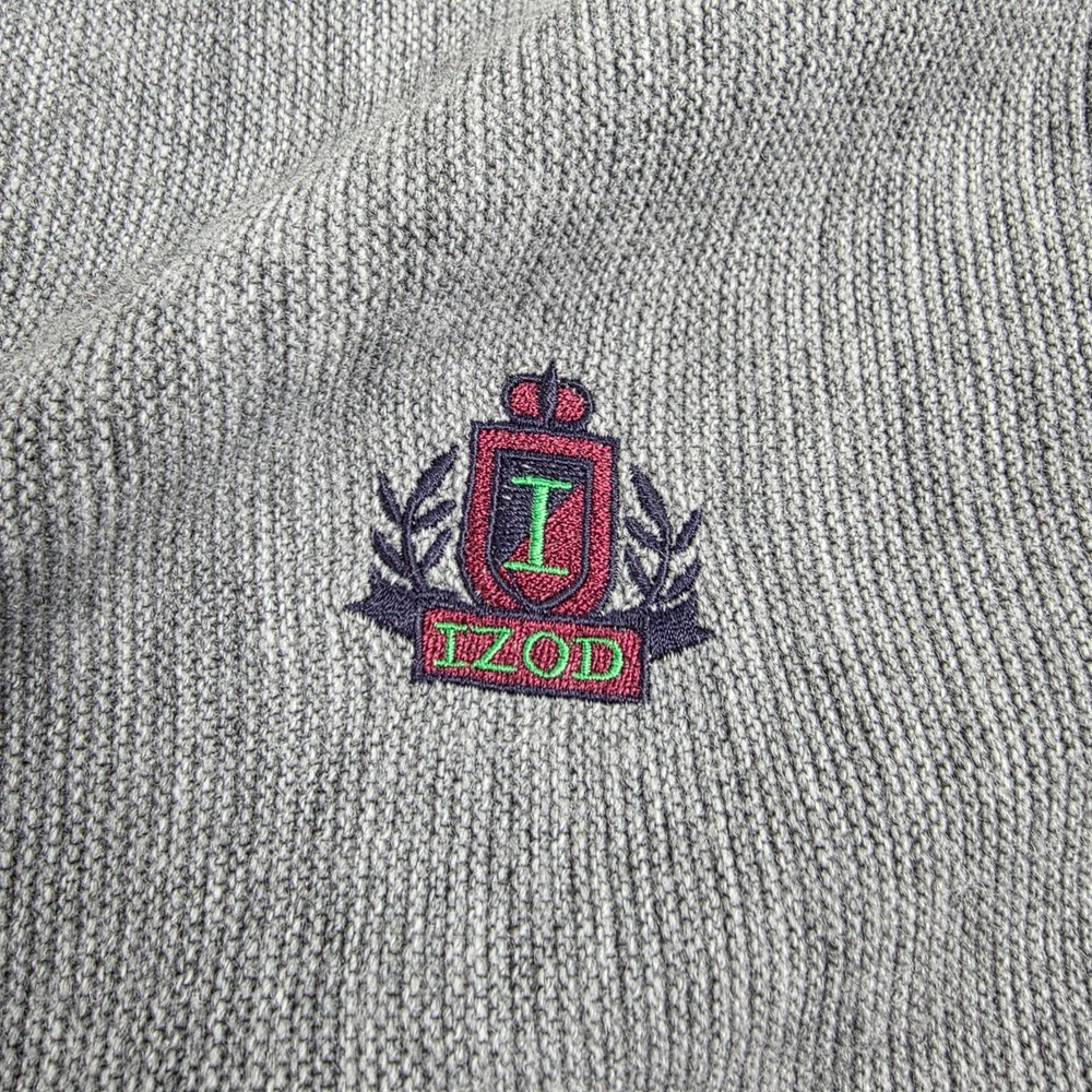 IZOD Cardigan Sweater Men's Large Gray Made In USA VTG - Picture 5 of 10